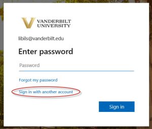 Sign in with a different account